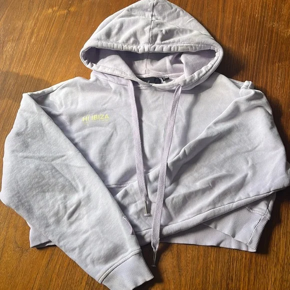 Hï Ibiza cropped lilac hoodie - Picture 3 of 7